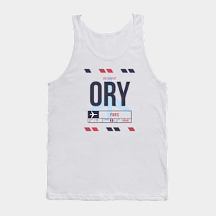 Paris (ORY) Airport Code Baggage Tag Tank Top